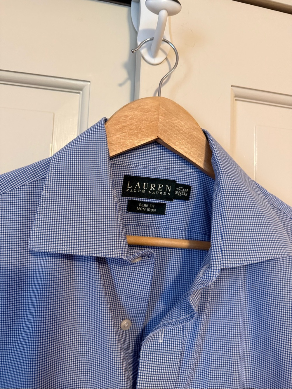 Lauren Ralph Lauren Blue Micro-Check Dress Shirt